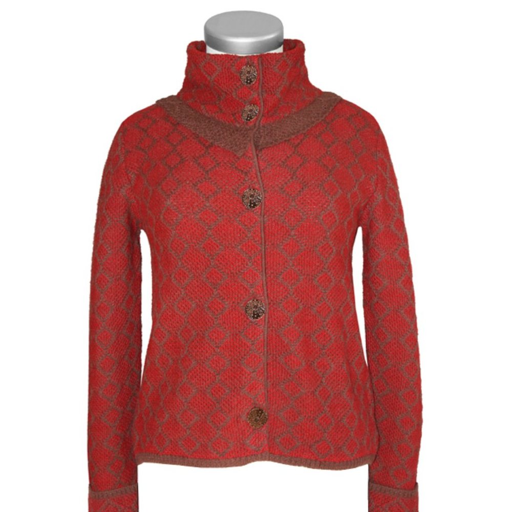 Tweed Pattern Peruvian Cardigan